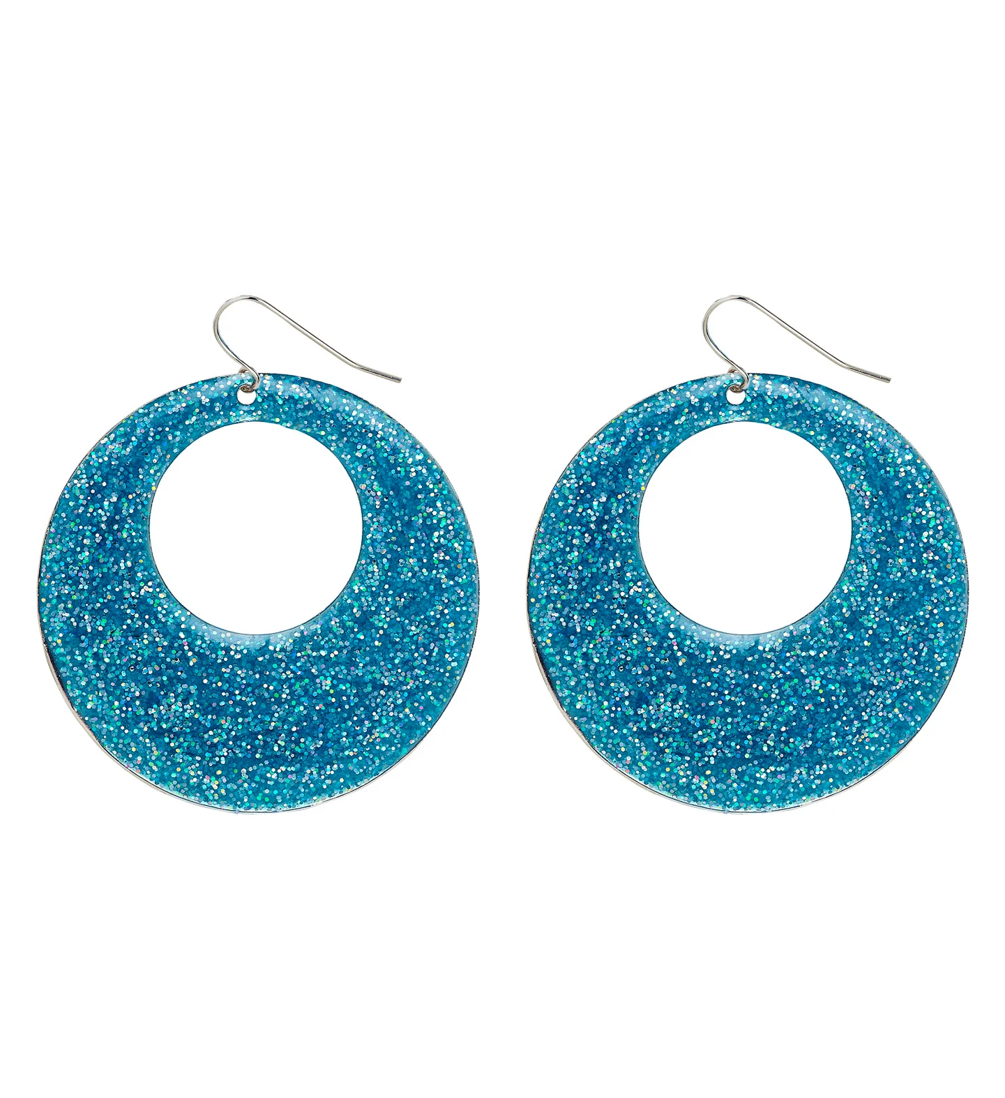 Oorbellen glitter in azur blauw