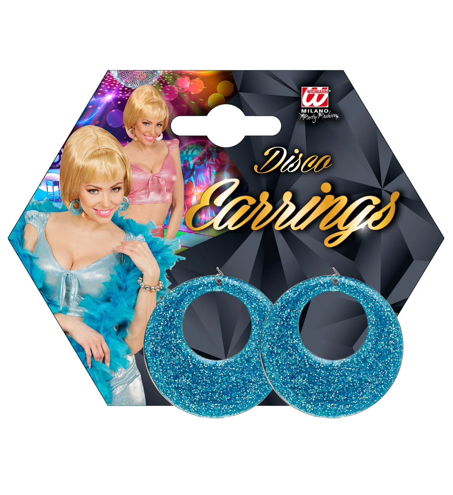 Oorbellen glitter in azur blauw - Image 4