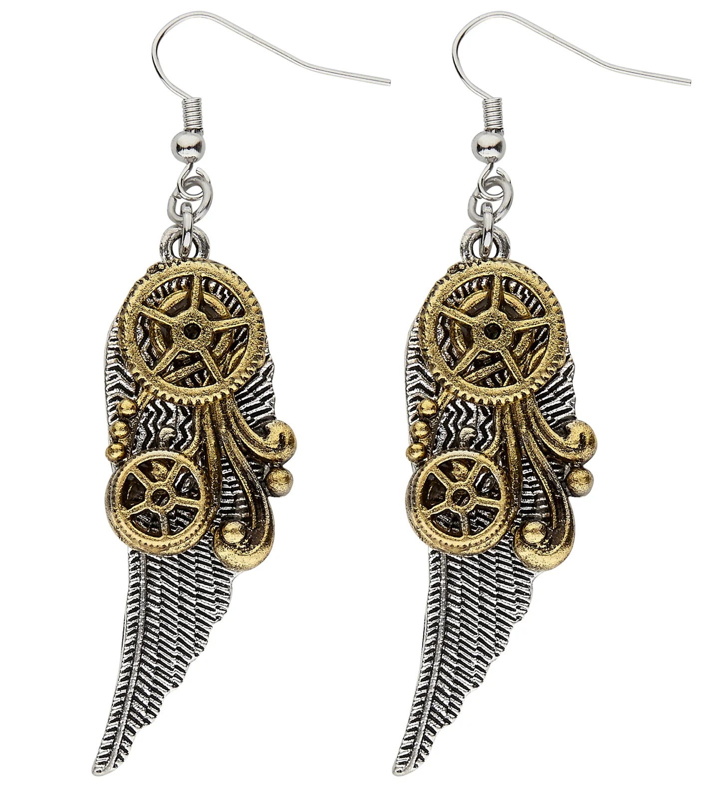 Oorbellen steampunk met vleugels
