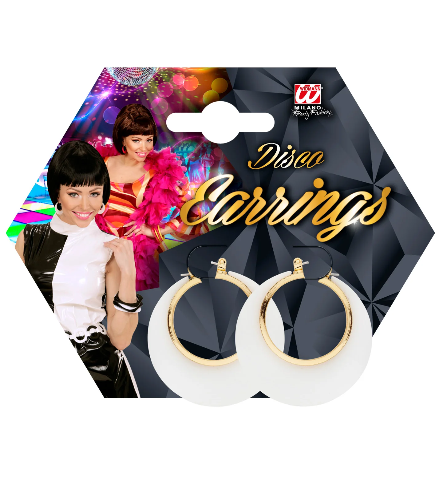 Oorbellen wit met goud voor discopakjes - Image 3