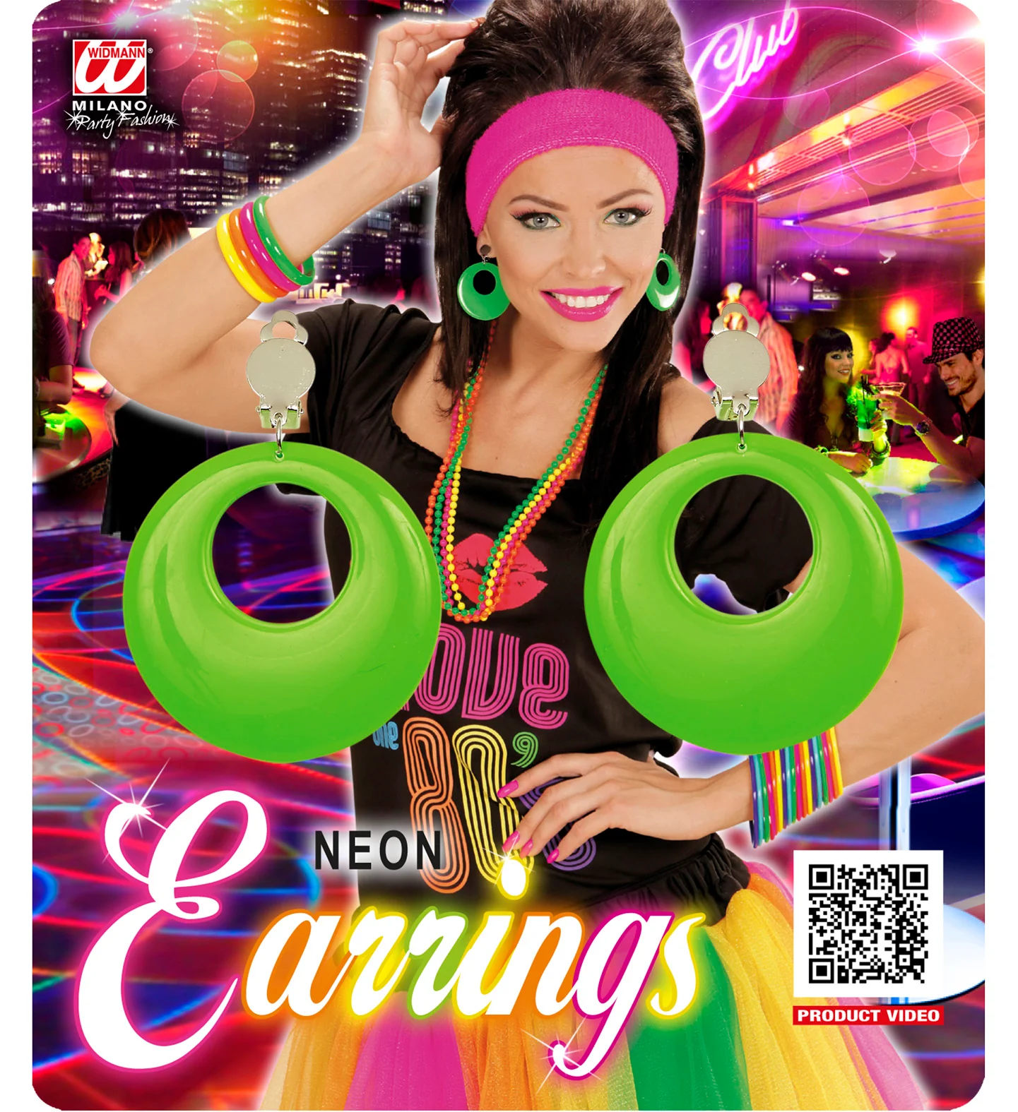 Groene oorbellen neon disco - Image 5