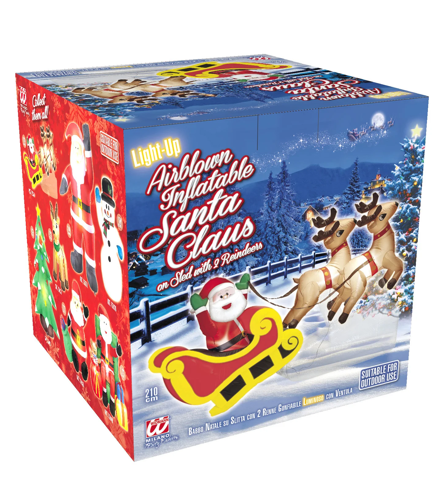 Opblaasbare kerstman met rendieren 244cm - Image 3