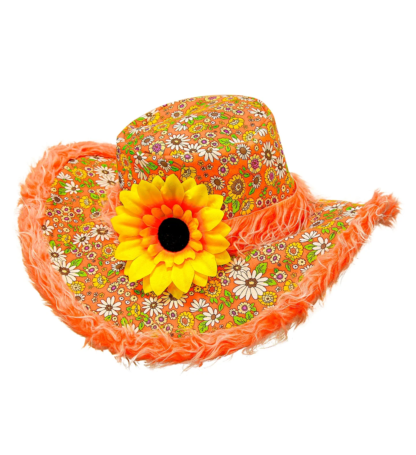 Hawaii hoed oranje met bloemen - Image 4