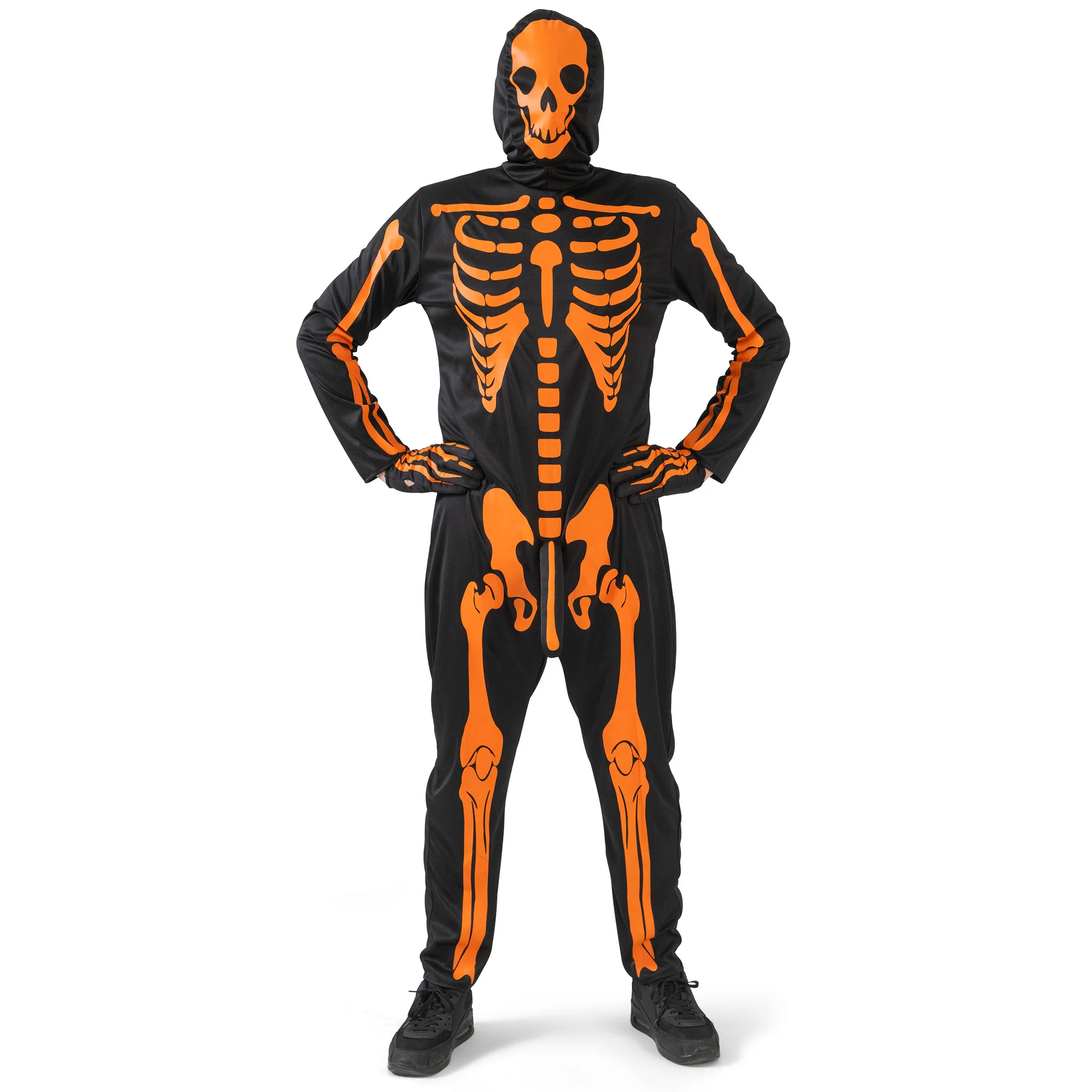 Oranje skelet pak met piemel - Image 2