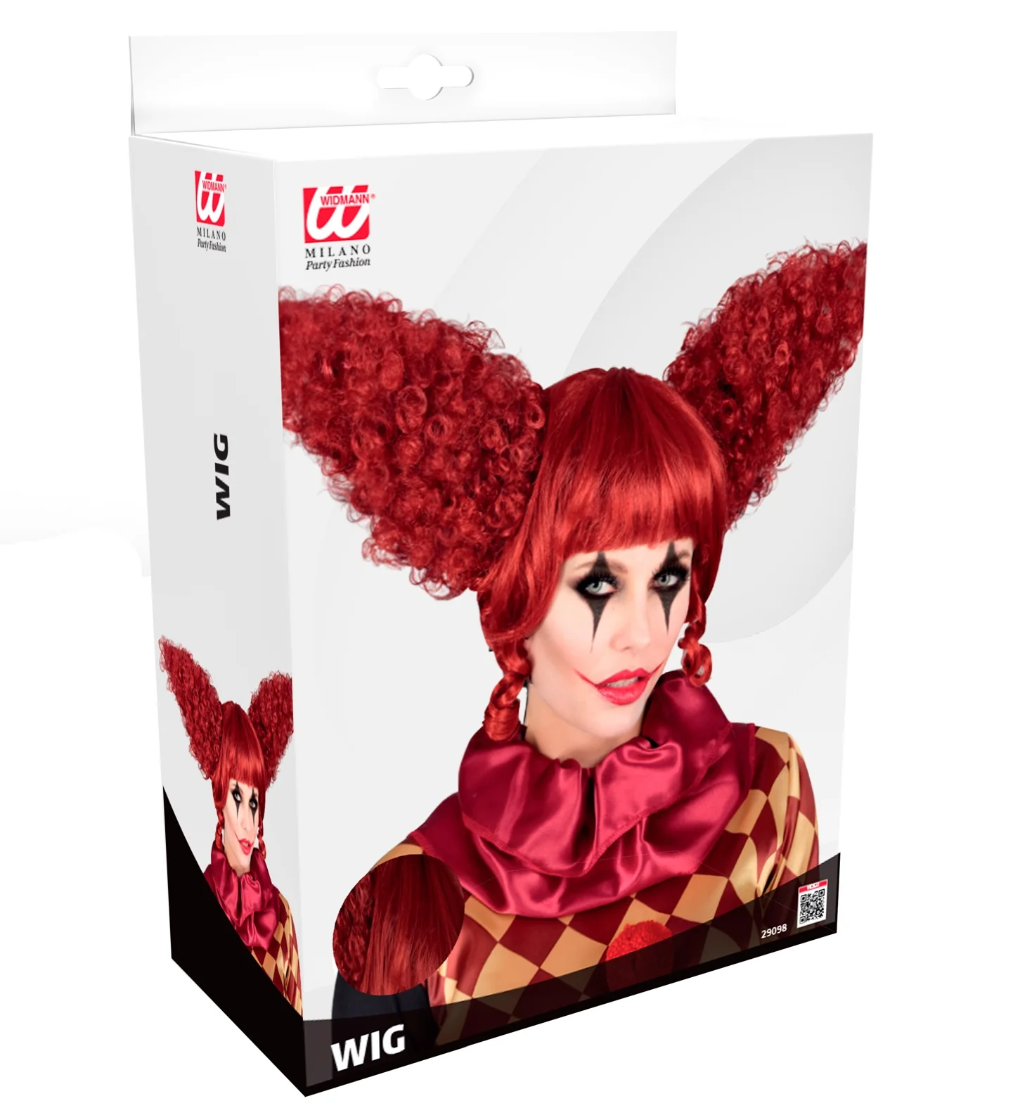 Killer clown pruik rood - Image 2