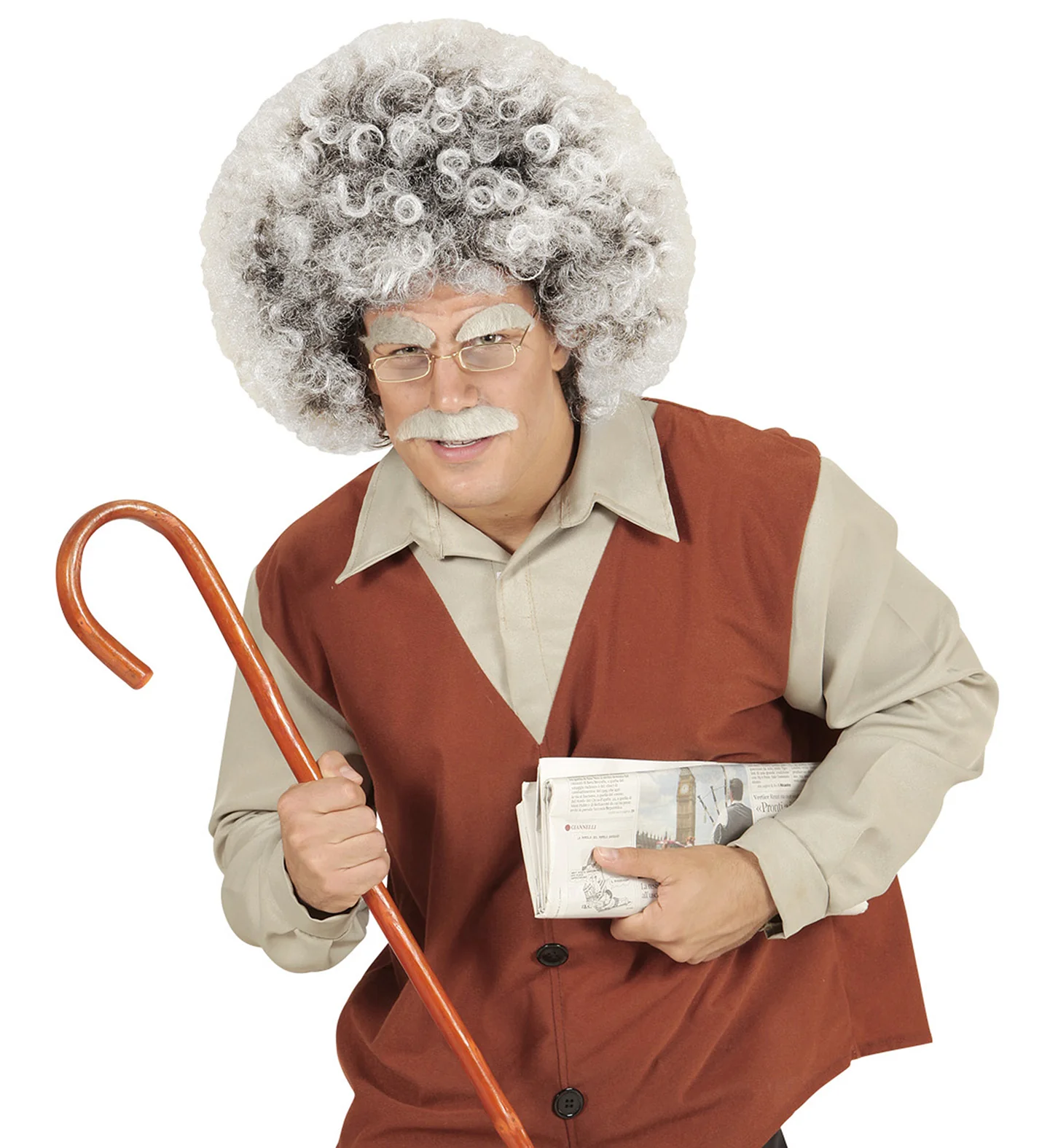 Oude man of Einstein pruik - Image 4