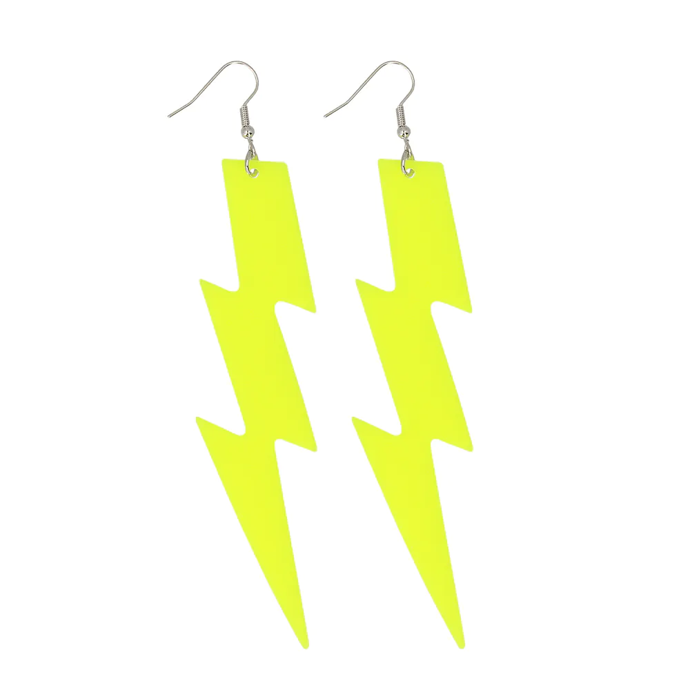 Paar oorbellen Flash neon geel