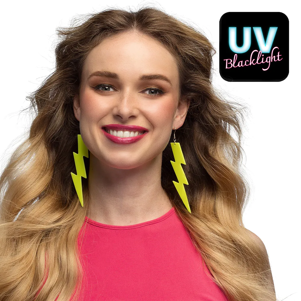 Paar oorbellen Flash neon geel - Image 2