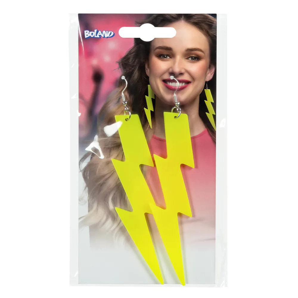Paar oorbellen Flash neon geel - Image 3