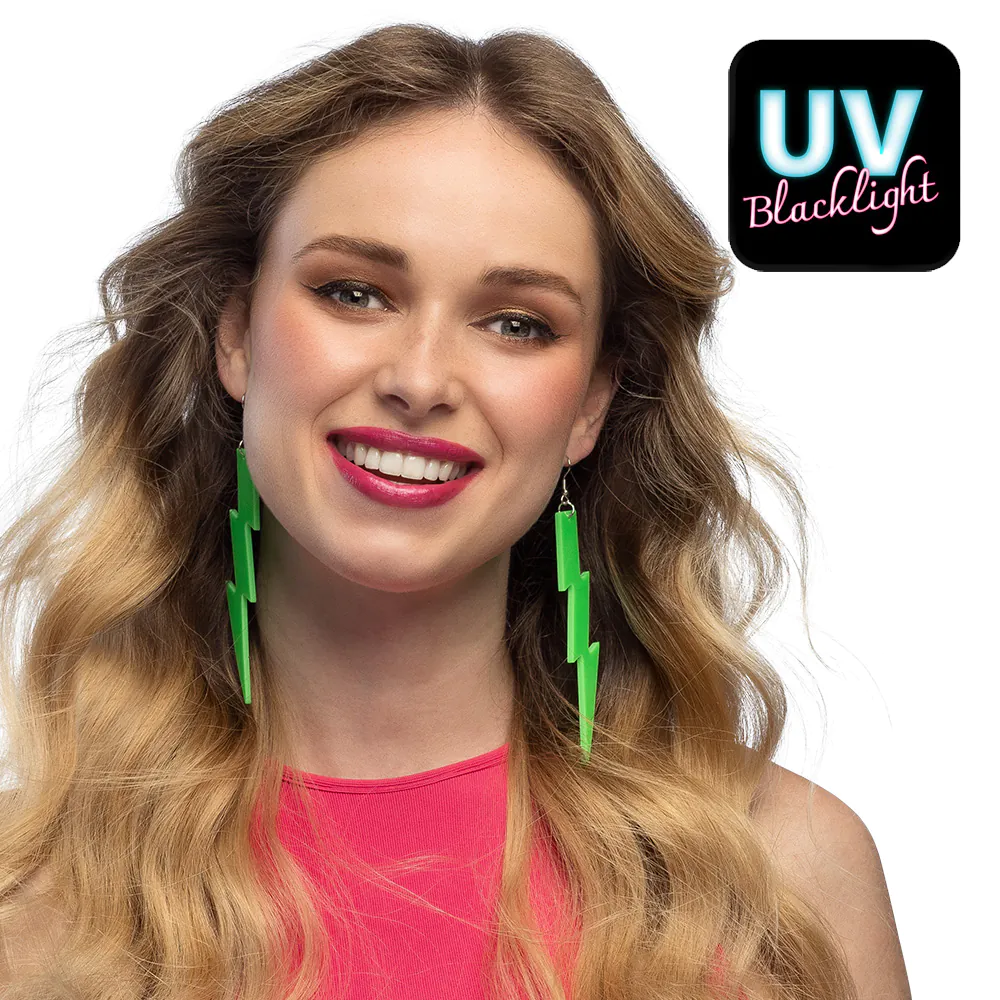Paar oorbellen Flash neon groen - Image 2