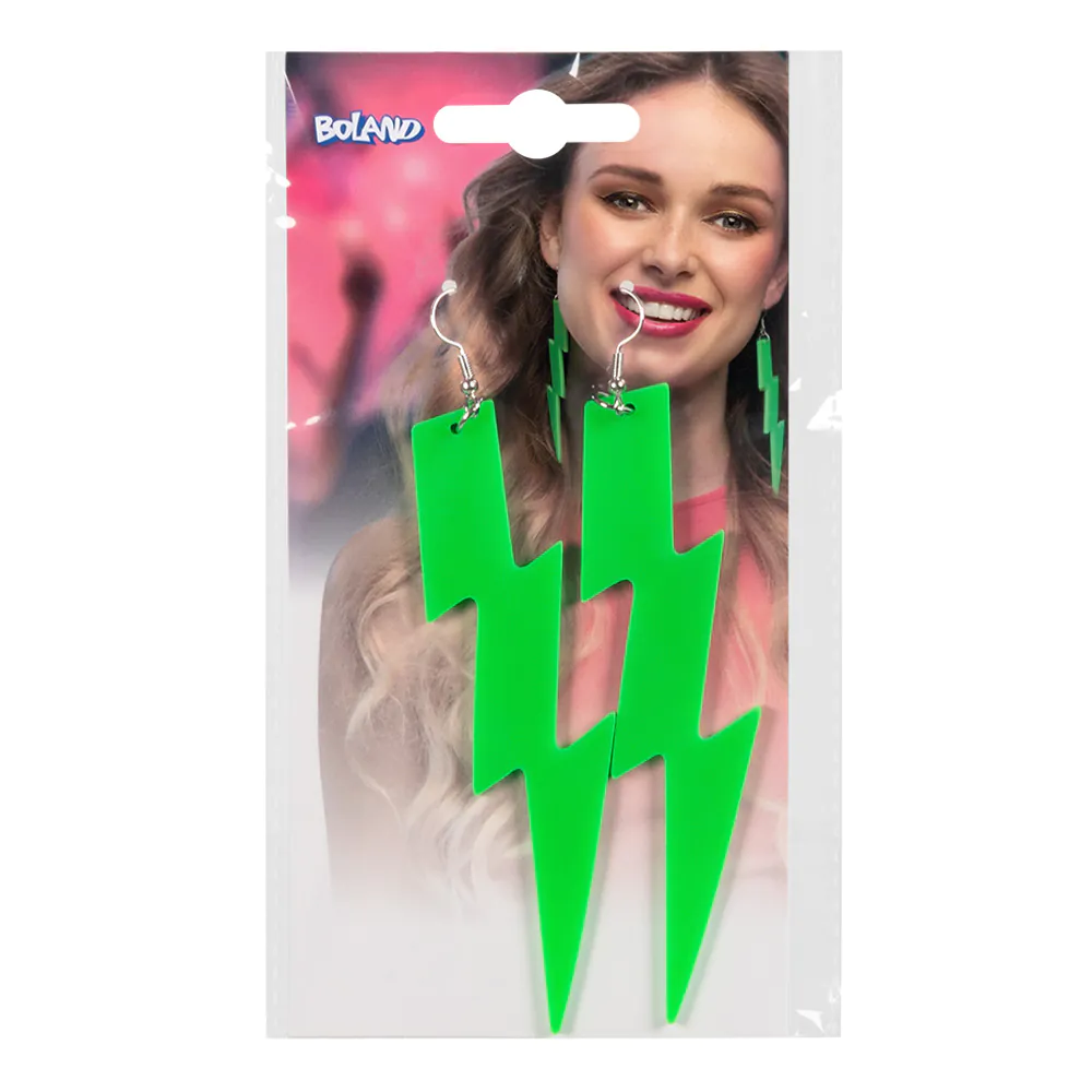 Paar oorbellen Flash neon groen - Image 3