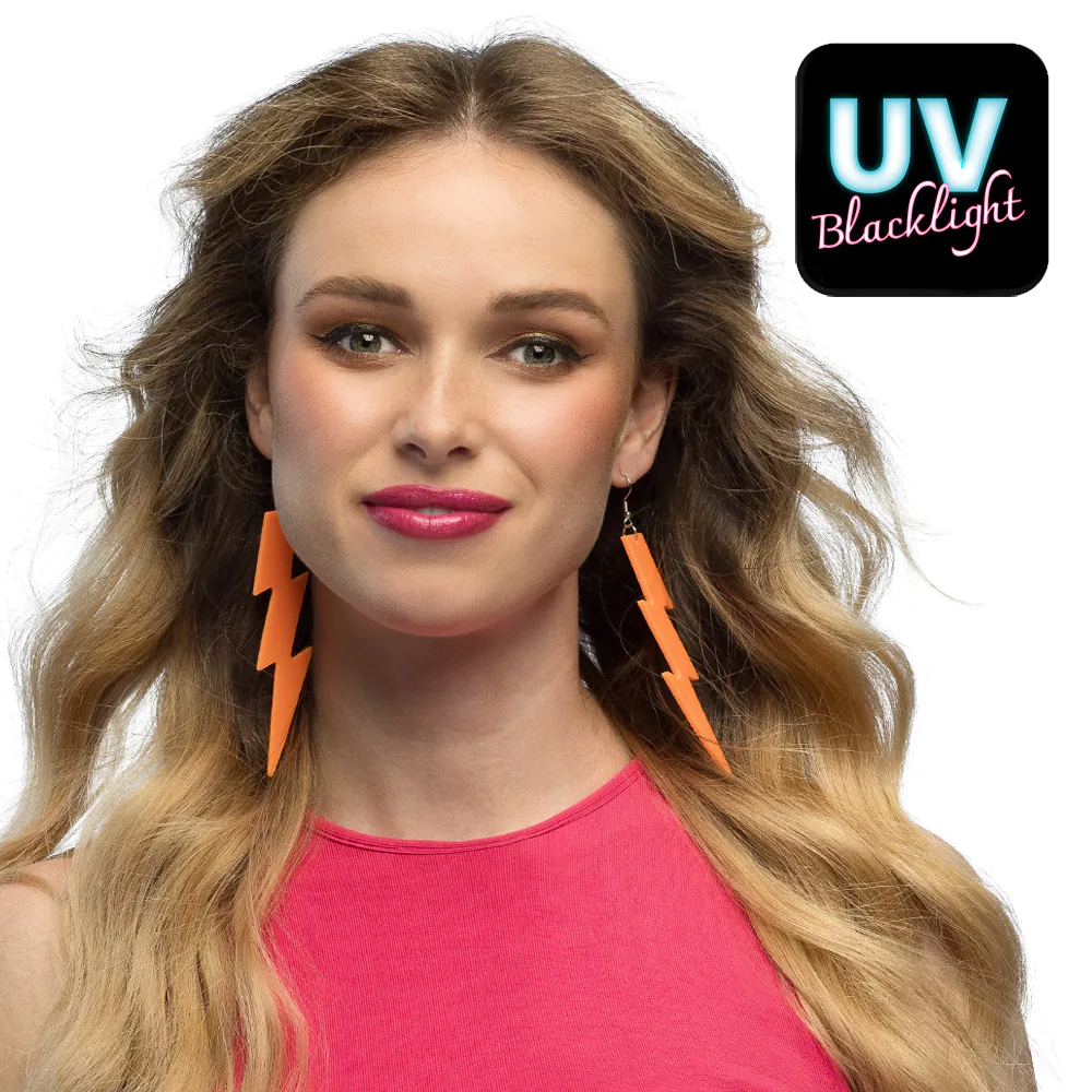 Paar oorbellen Flash neon oranje - Image 2