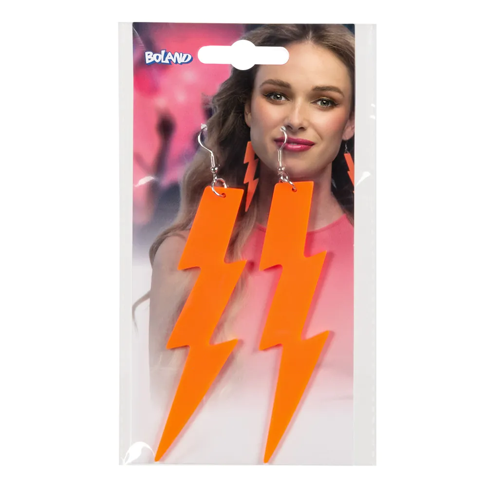 Paar oorbellen Flash neon oranje - Image 3