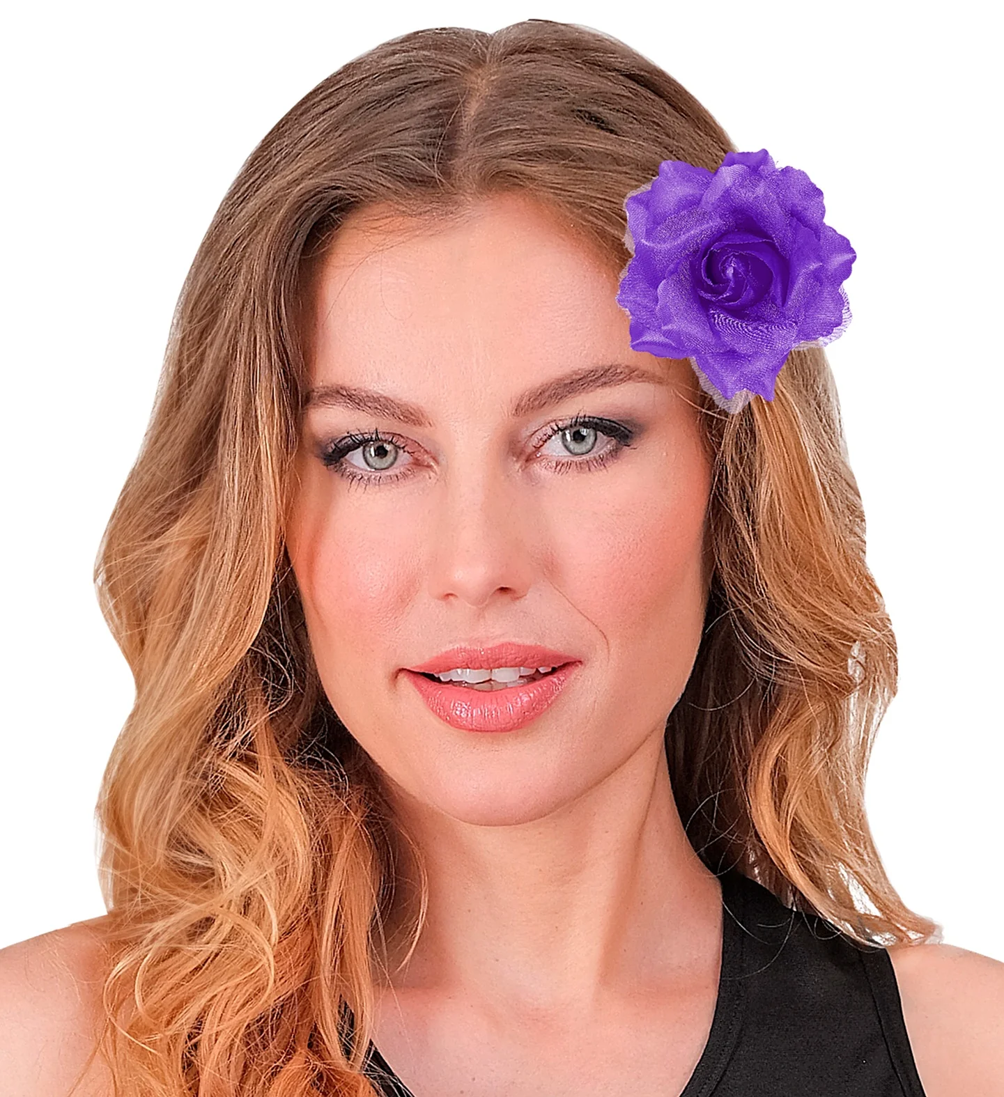 Paarse roos haarclip met glitters - Image 3