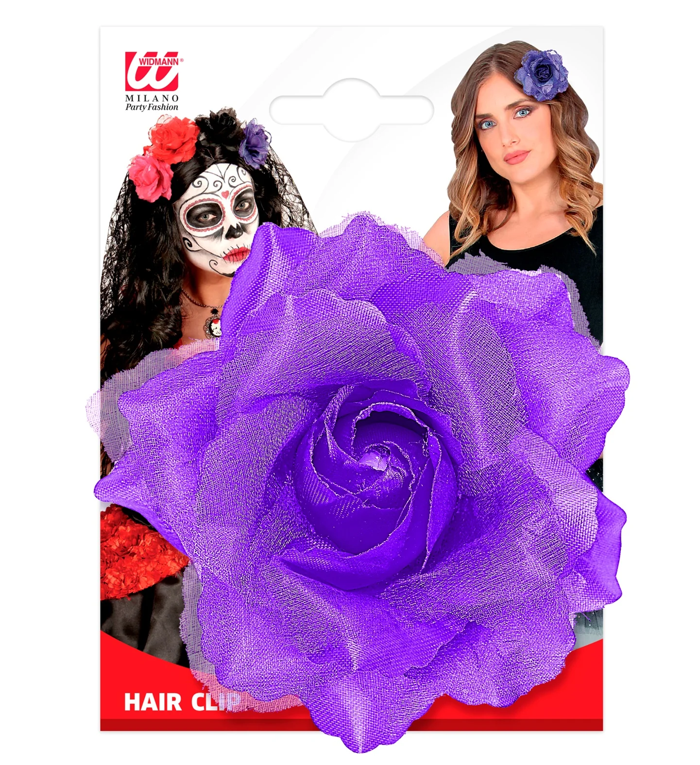 Paarse roos haarclip met glitters - Image 5