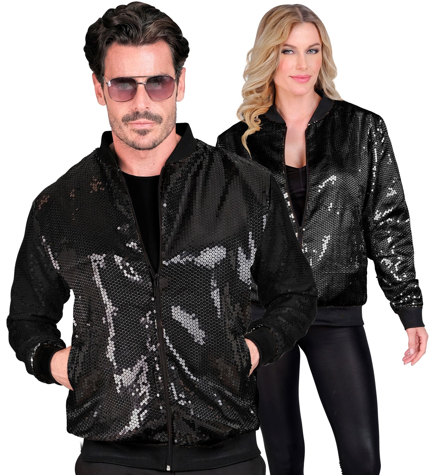 Bomberjack zwart glitter