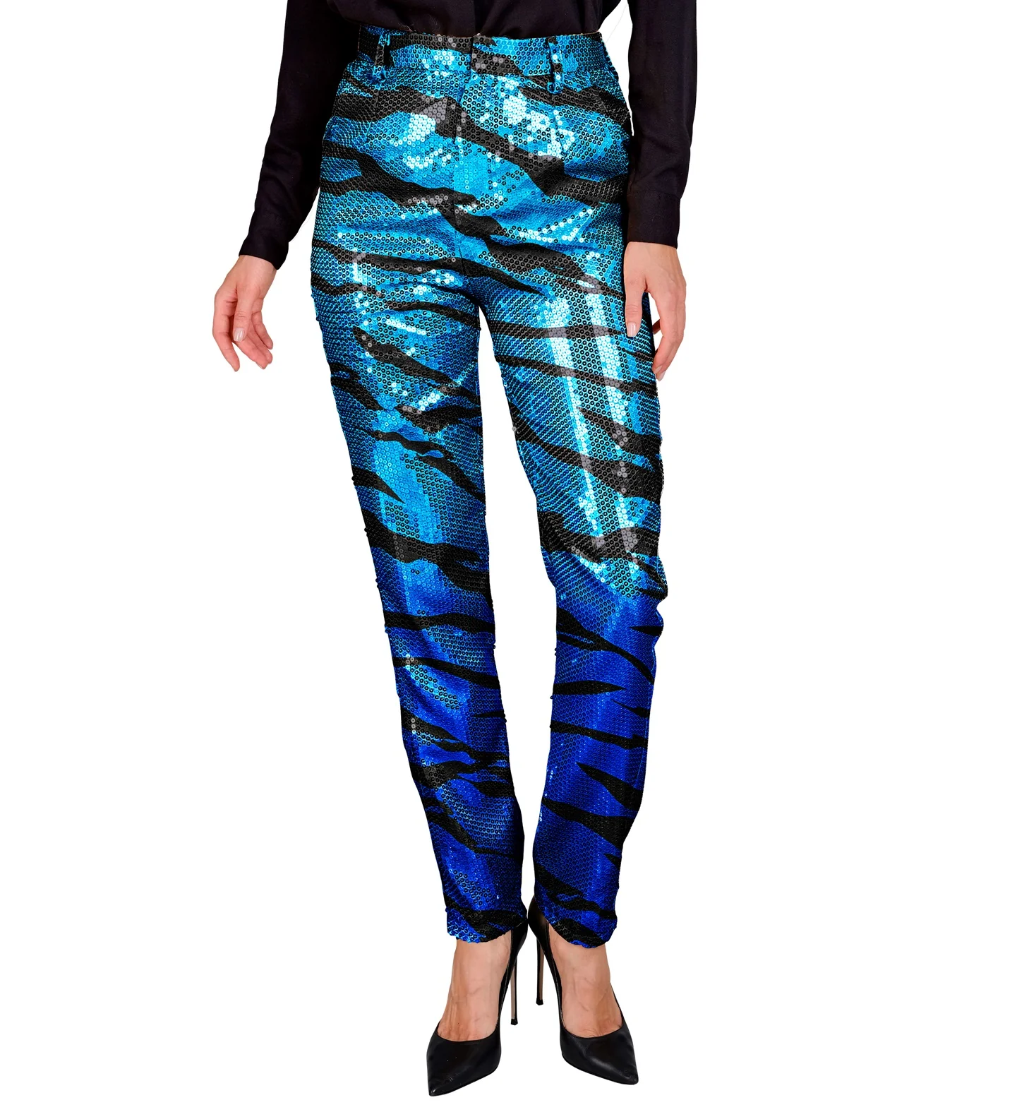 Paillettenbroek Mara blauwe golven