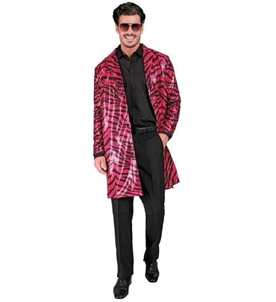 Paillettenjas dierenprint roze - Image 3