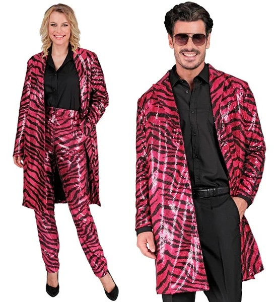 Paillettenjas dierenprint roze - Image 4