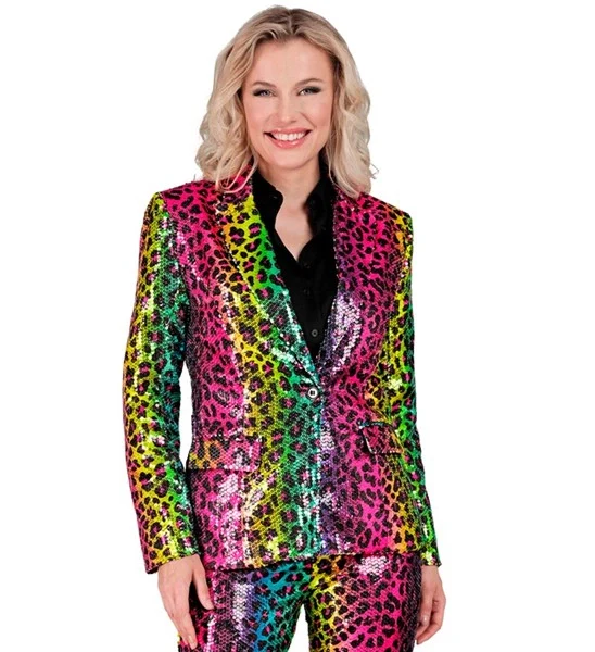 Paillettenjas luipaard regenboog - Image 3