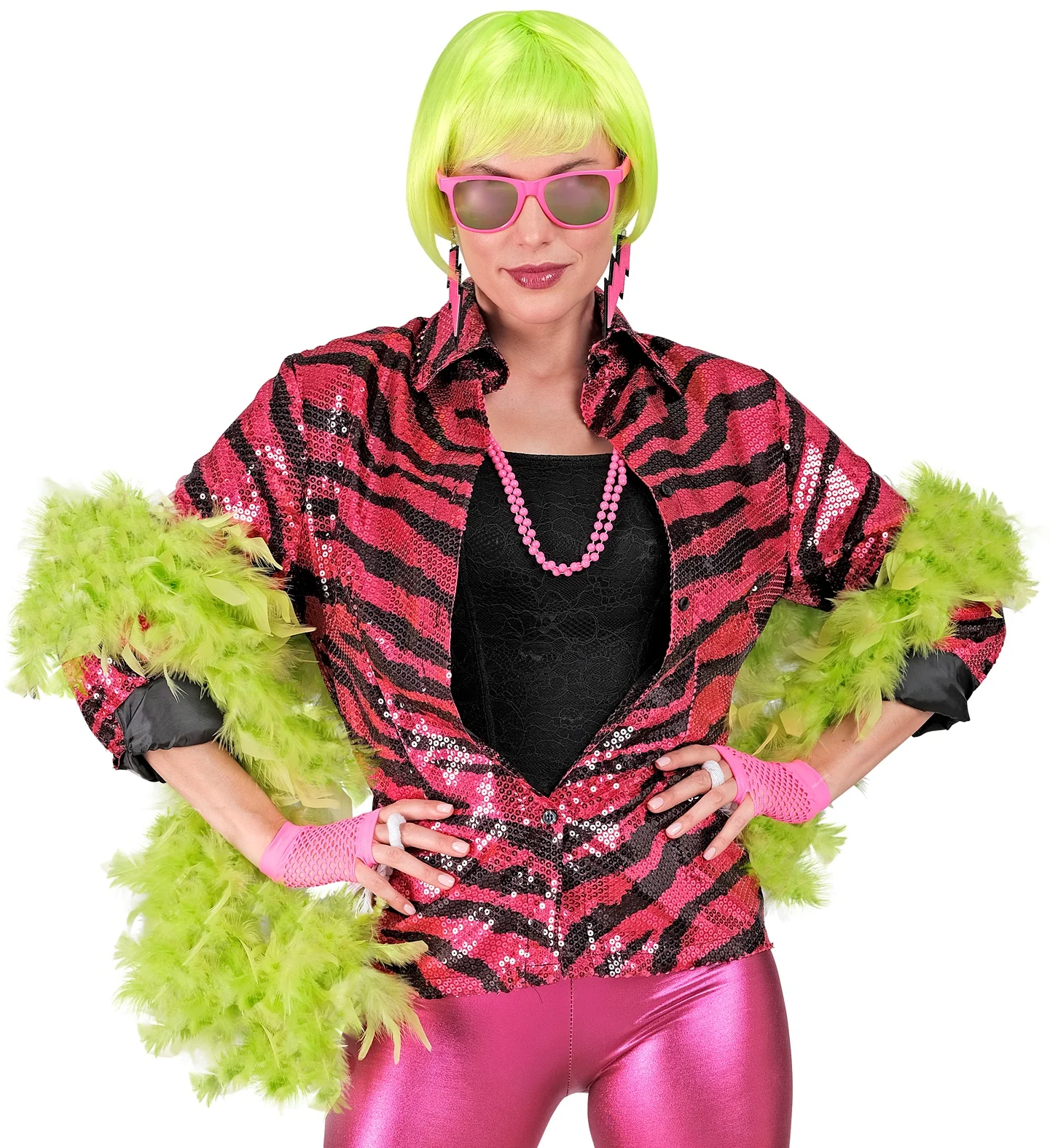 Paillettenshirt dames zebra pink - Image 3