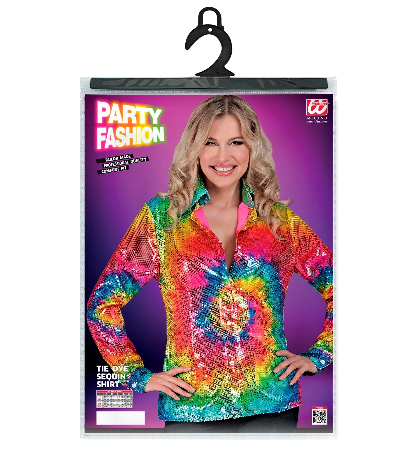 Paillettenshirt dames tie dye meerkleurig - Image 3