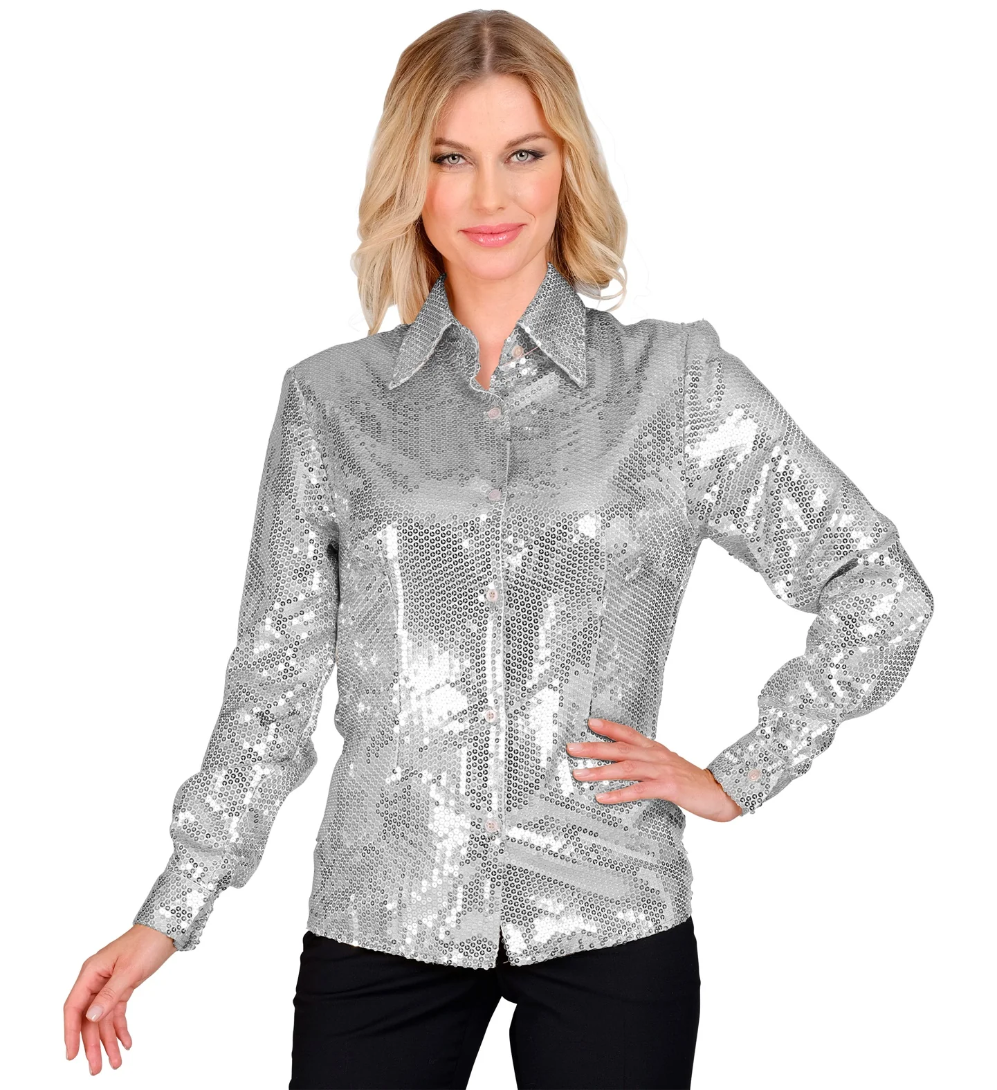 Paillettenshirt dames Aike zilver - Image 2