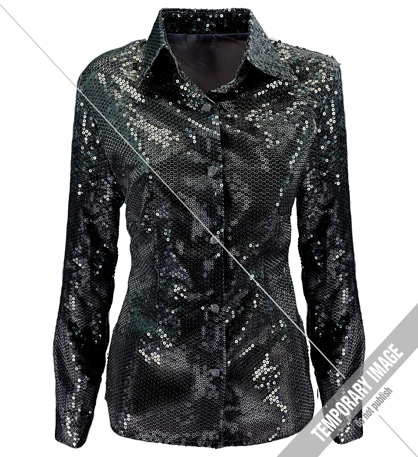 Paillettenshirt dames Aike zwart - Image 2