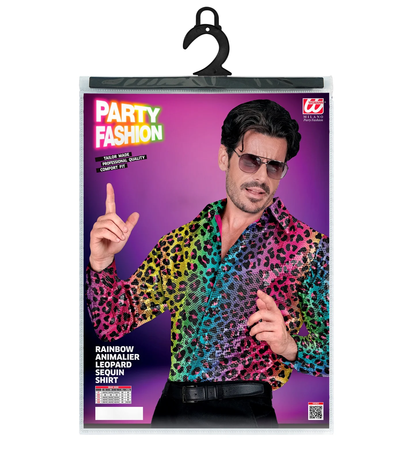Paillettenshirt heren luipaard print - Image 3