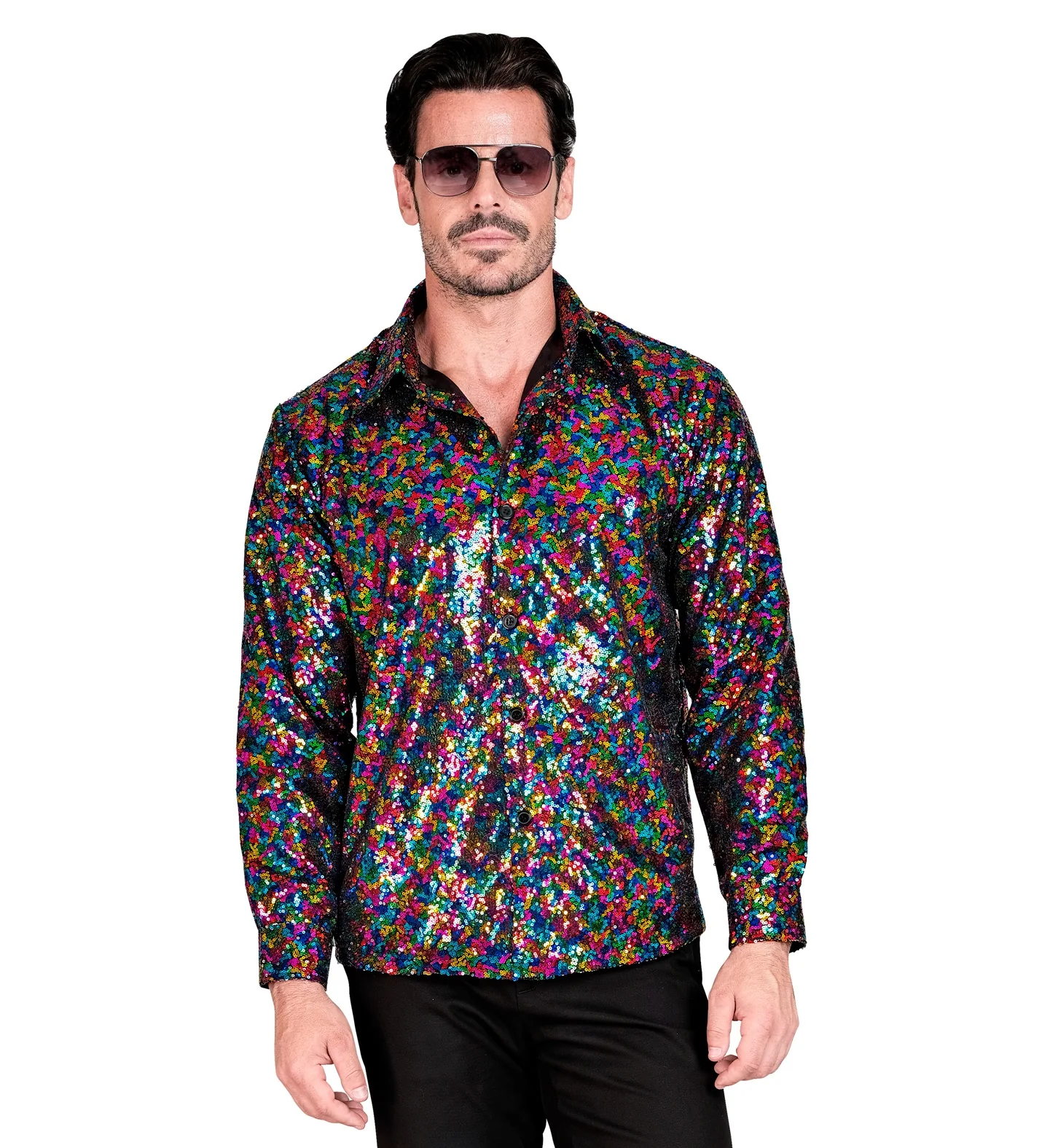 Paillettenshirt heren Marco meerkleurig