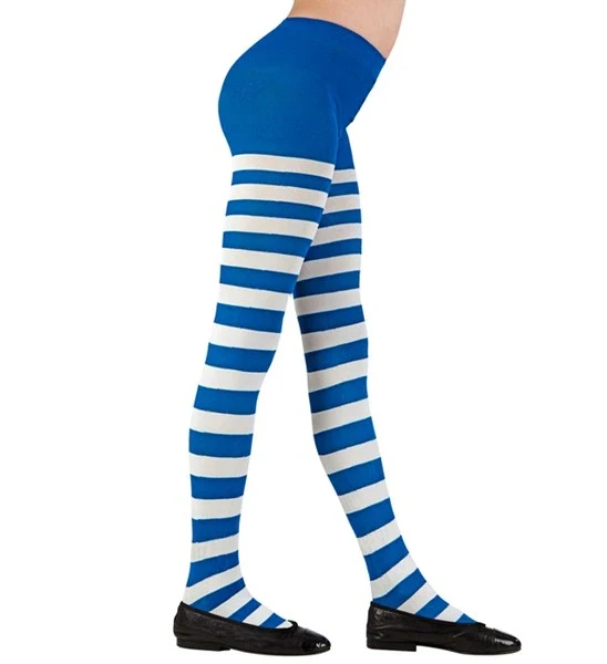 Panty blauw/wit gestreept  Liv