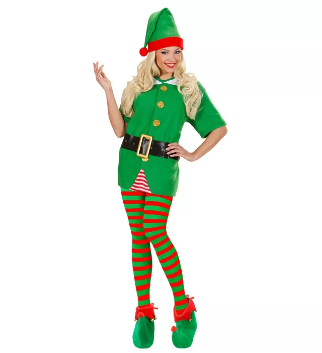 Panty gestreept groen / rood one size Elf - Image 3