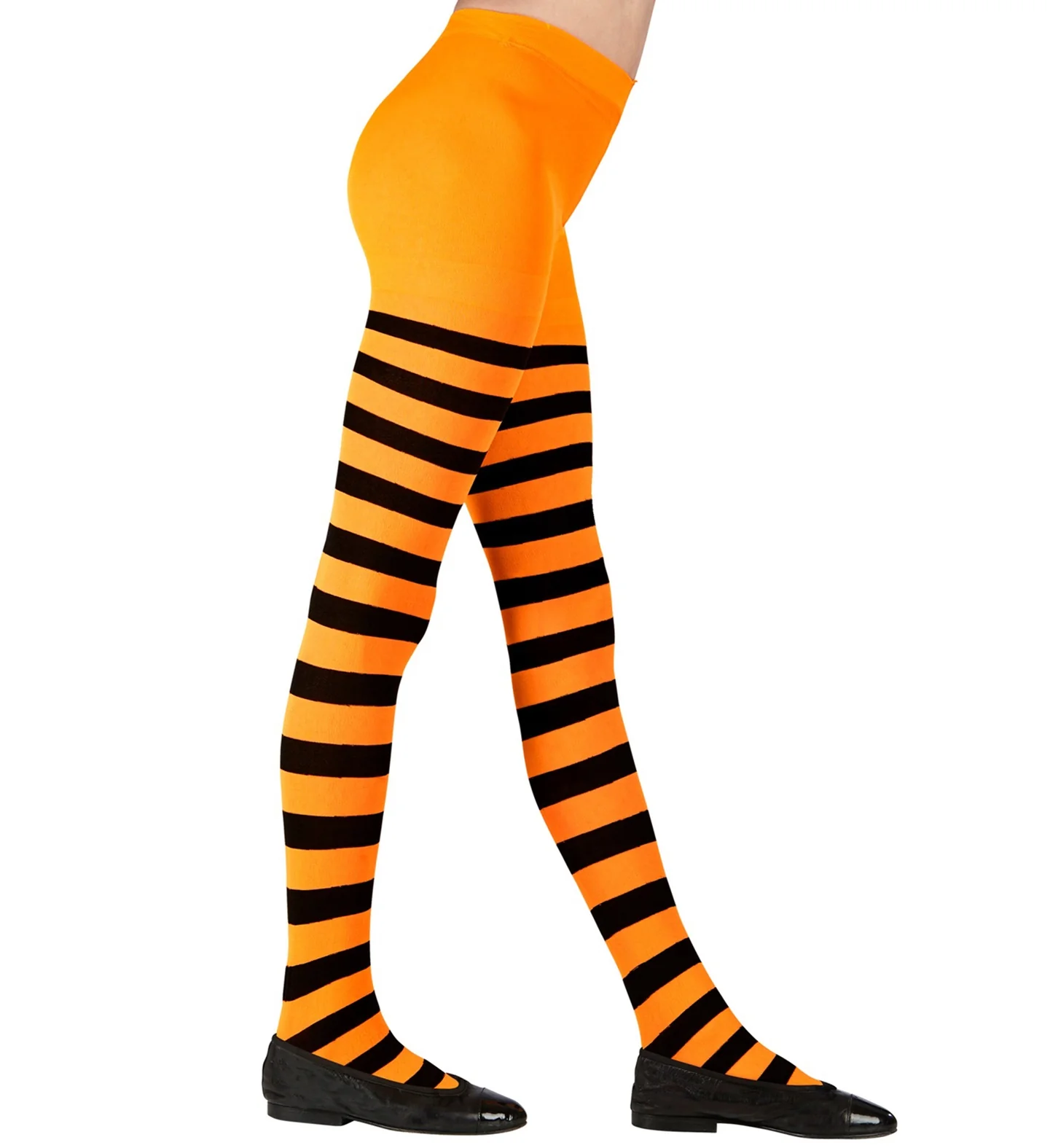 Panty zwart oranje gestreept kinderen - Image 2