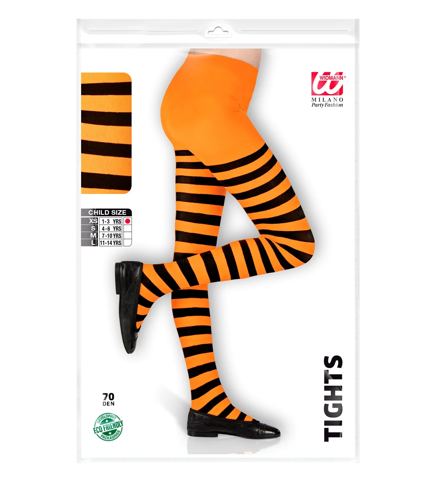 Panty zwart oranje gestreept kinderen - Image 3
