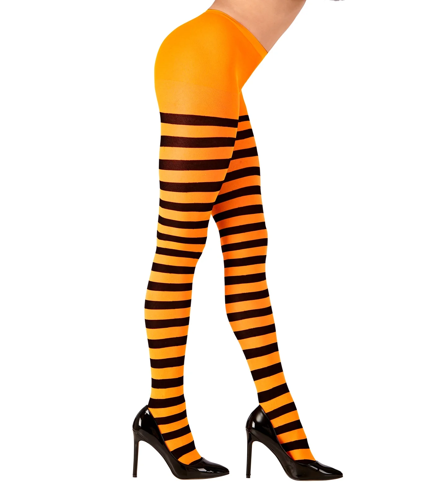 Panty oranje zwart gestreept dames - Image 2