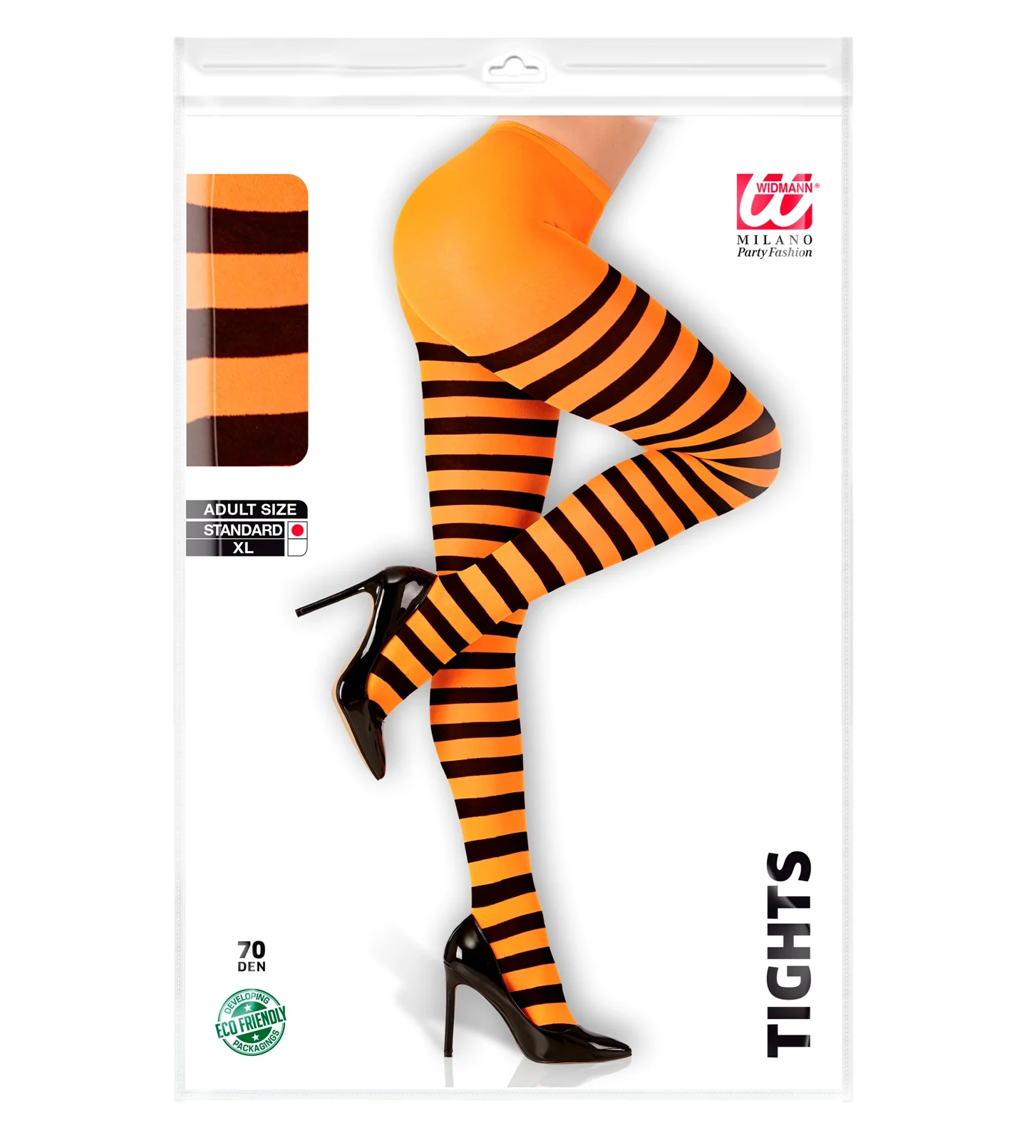 Panty oranje zwart gestreept dames - Image 3