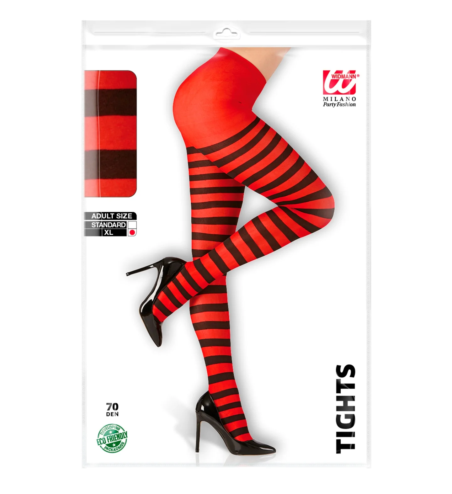 Panty rood zwart gestreept dames - Image 3