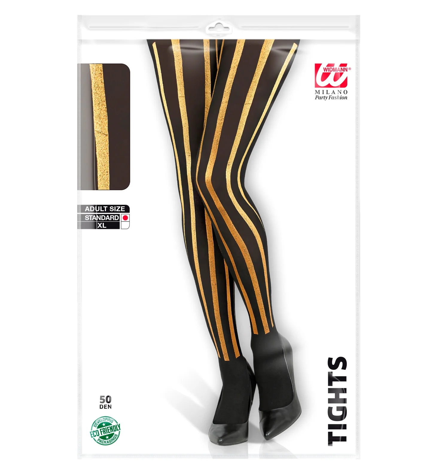 Panty gestreept zwart goud - Image 2