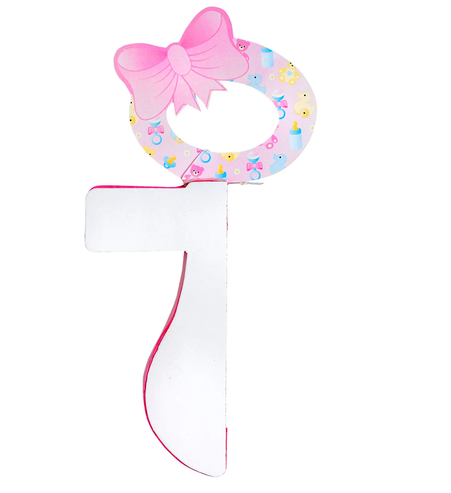 Papieren roze fopspeen voor Baby shower - Image 2