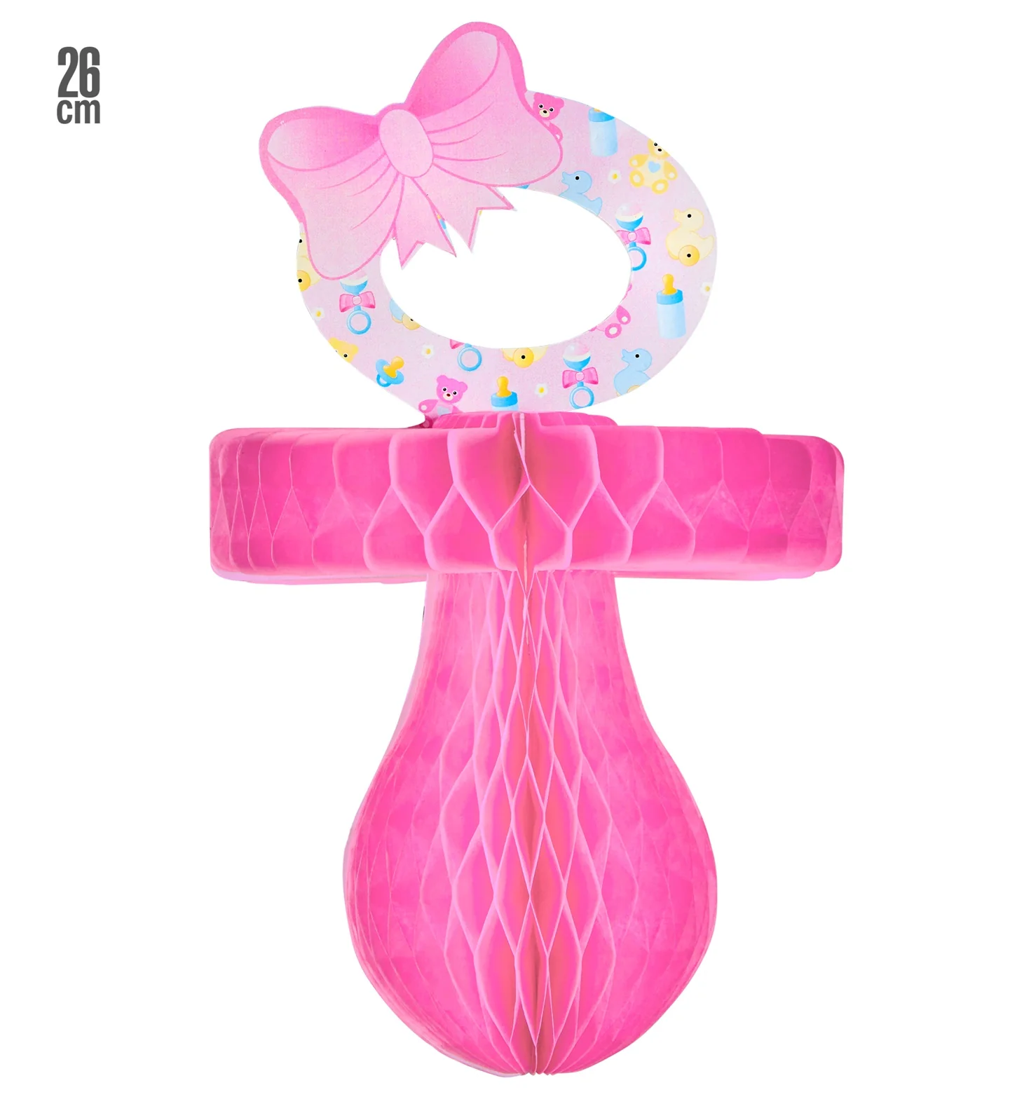 Papieren roze fopspeen voor Baby shower - Image 3
