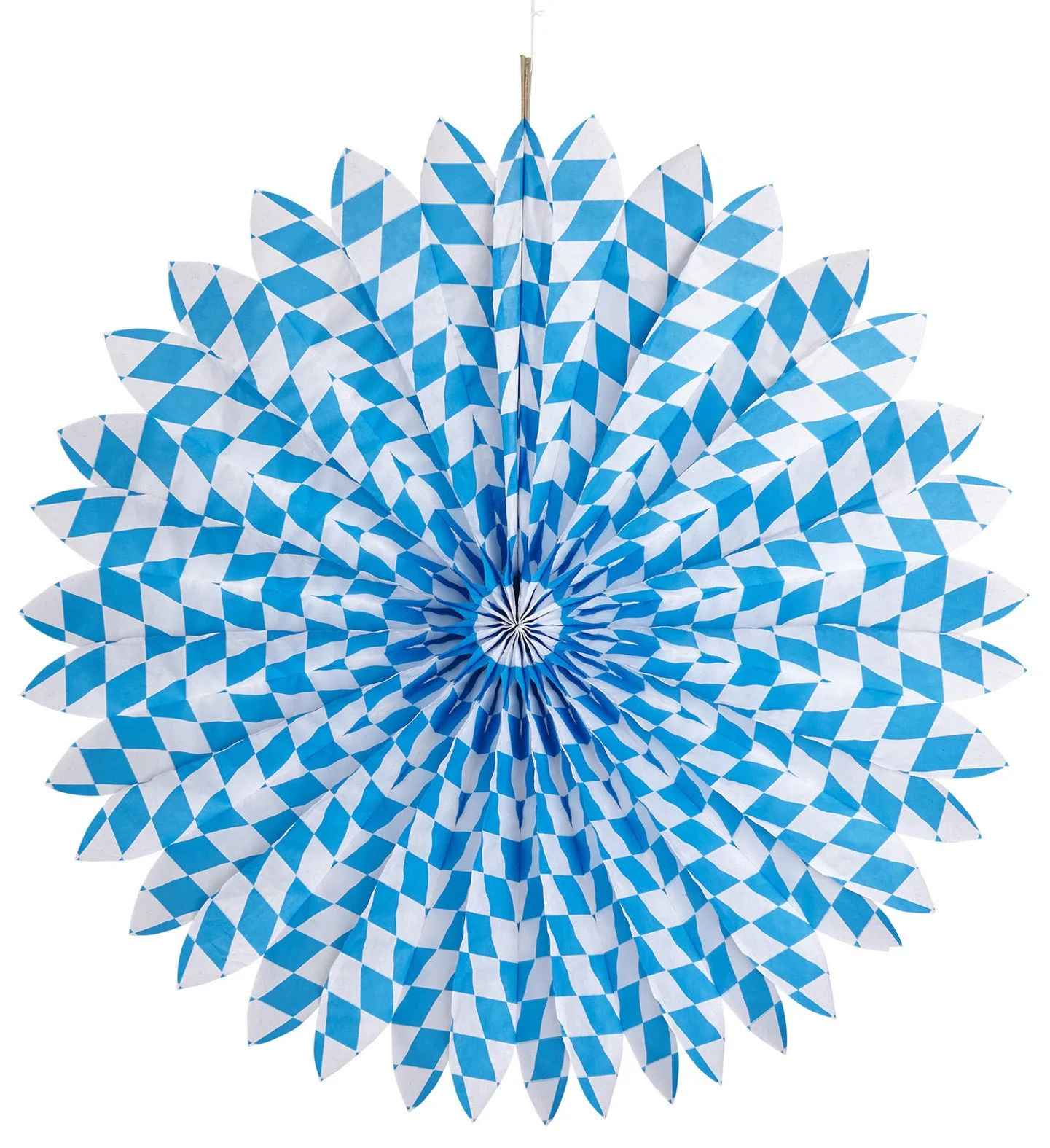 Papieren Waaier Wit/Blauw Bv