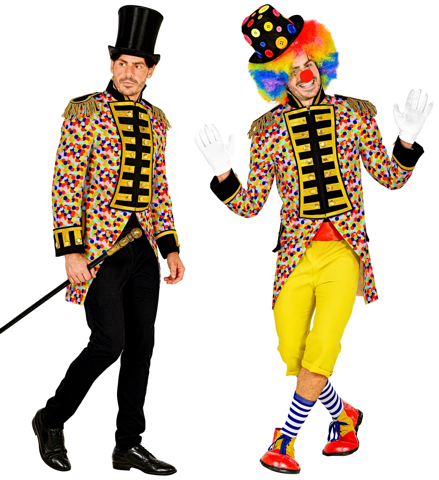 Slipjas Clown carnaval meerkleurig heren - Image 5