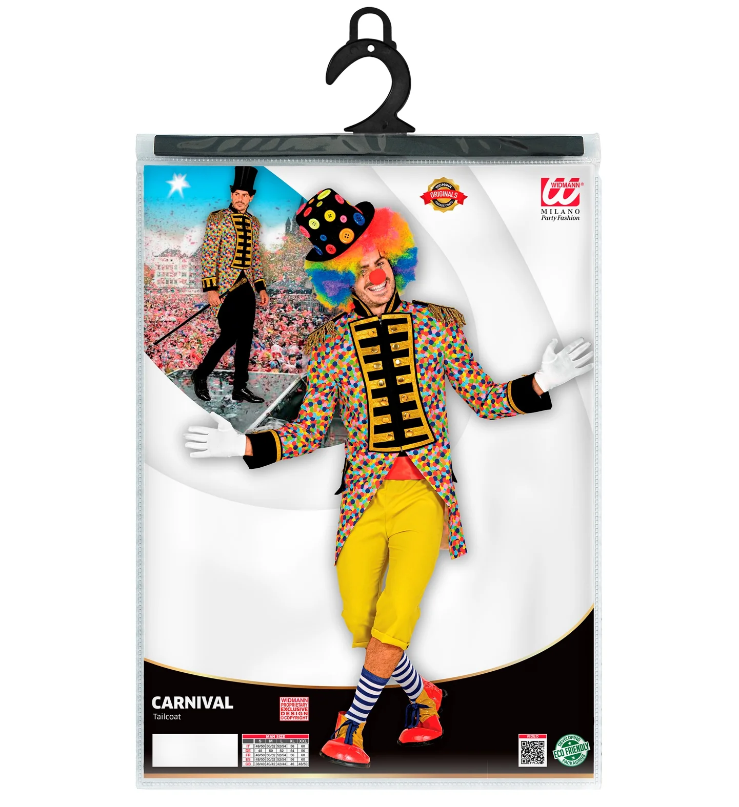 Slipjas Clown carnaval meerkleurig heren - Image 6