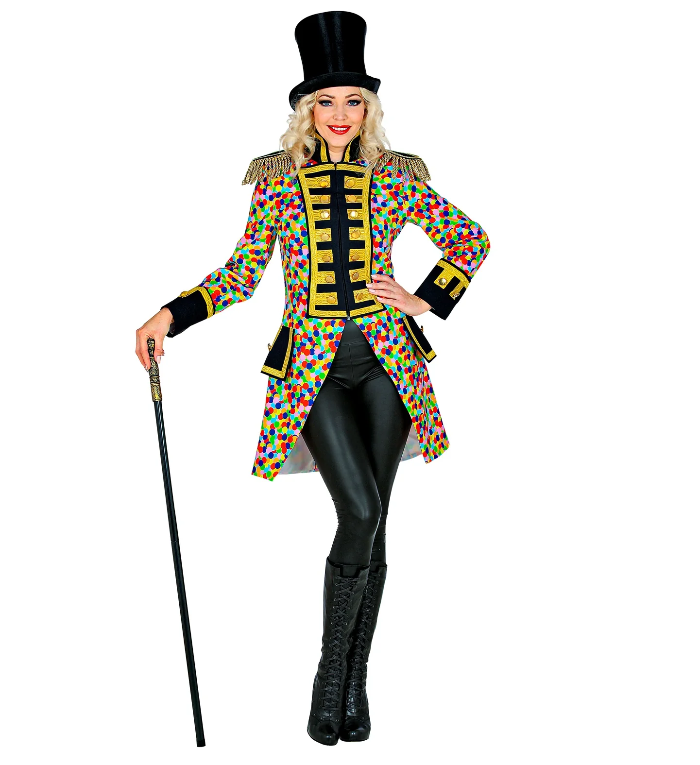 Slipjas Clown carnaval meerkleurig dames - Image 4