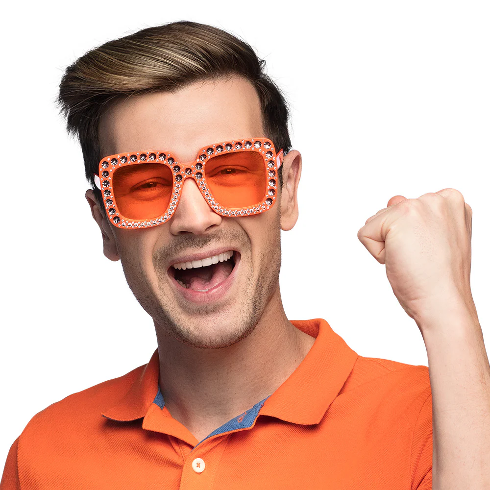 Bril Bling bling oranje - Image 2