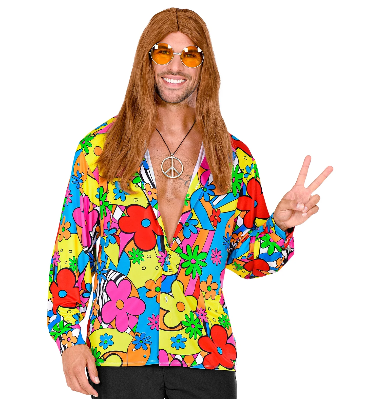 Hippie blouse bloemen heren - Image 3