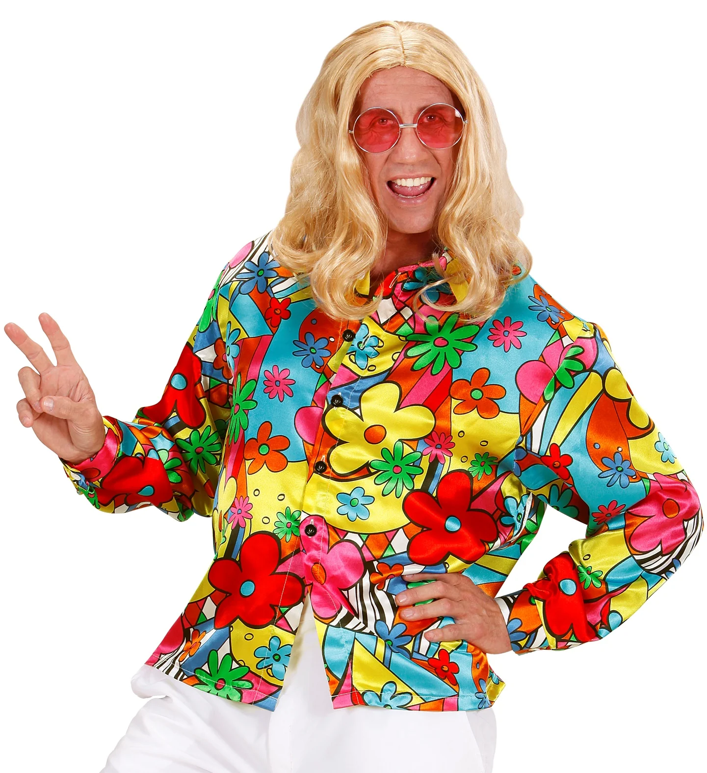 Hippie blouse bloemen heren - Image 4