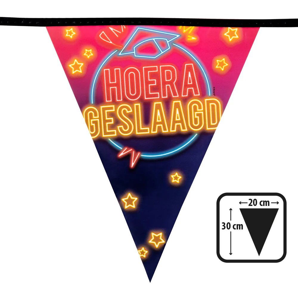 PE vlaggenlijn 'Hoera geslaagd'