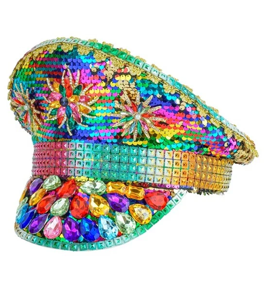 Pet pride met juwelen pailletten regenboog hoed Julia - Image 3