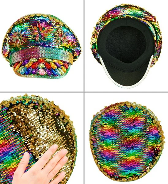 Pet pride met juwelen pailletten regenboog hoed Julia - Image 4